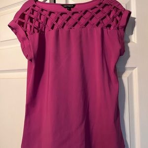 Magenta satin blouse shirt